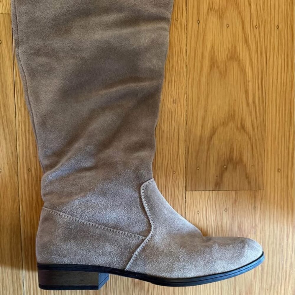 Over The Knee Taupe Suede Boots